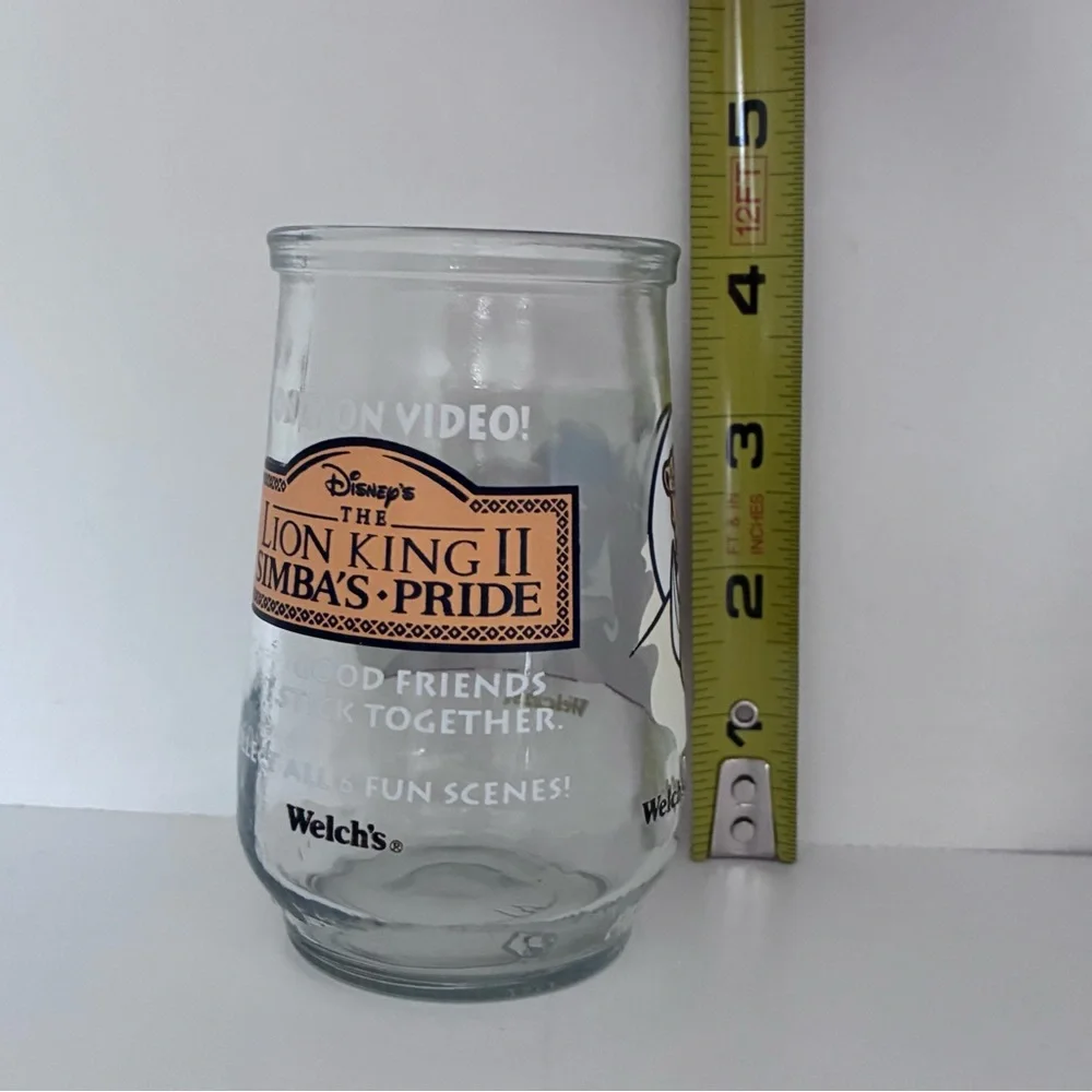 Vintage 90’s Welch's drinking glass, Disney’s the Lion King 2 Simba's Pride